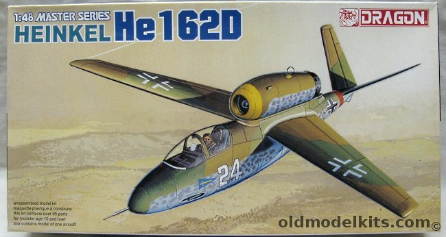 Dragon 1/48 Heinkel He-162D - Volksjager Salamander - V Tail, 5552 plastic model kit